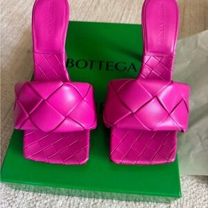 Bottega Veneta Pink Quilted Sandals